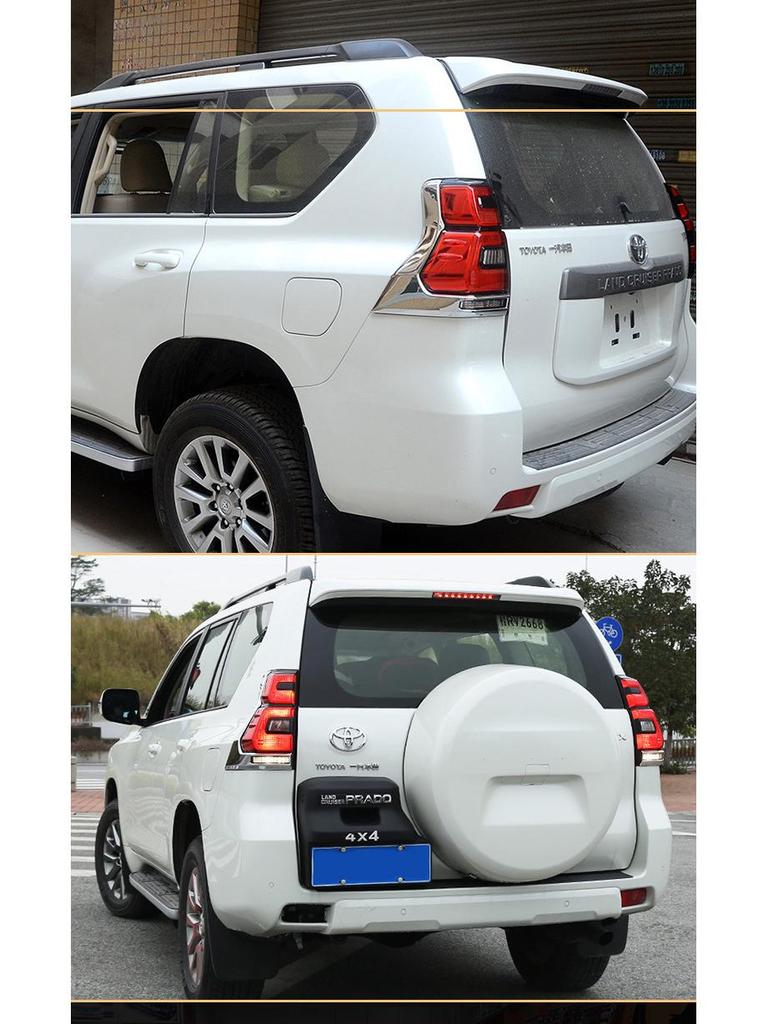Compatible with 18 Toyota Prado Land Cruiser Models: Electroplated Taillight and Rear Headlight Frame Cover.