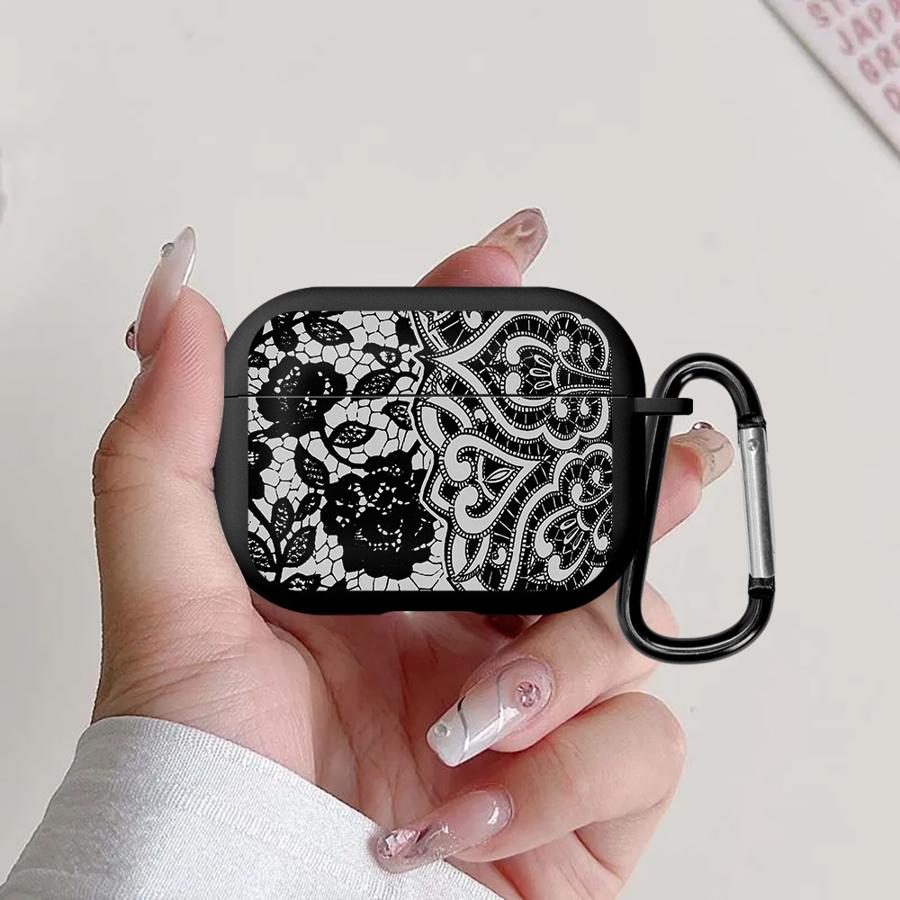 Case For Airpods 1 Pro2 Pro3 2 4 Pro 3 Earphone Cases Cover Black Lace Cool