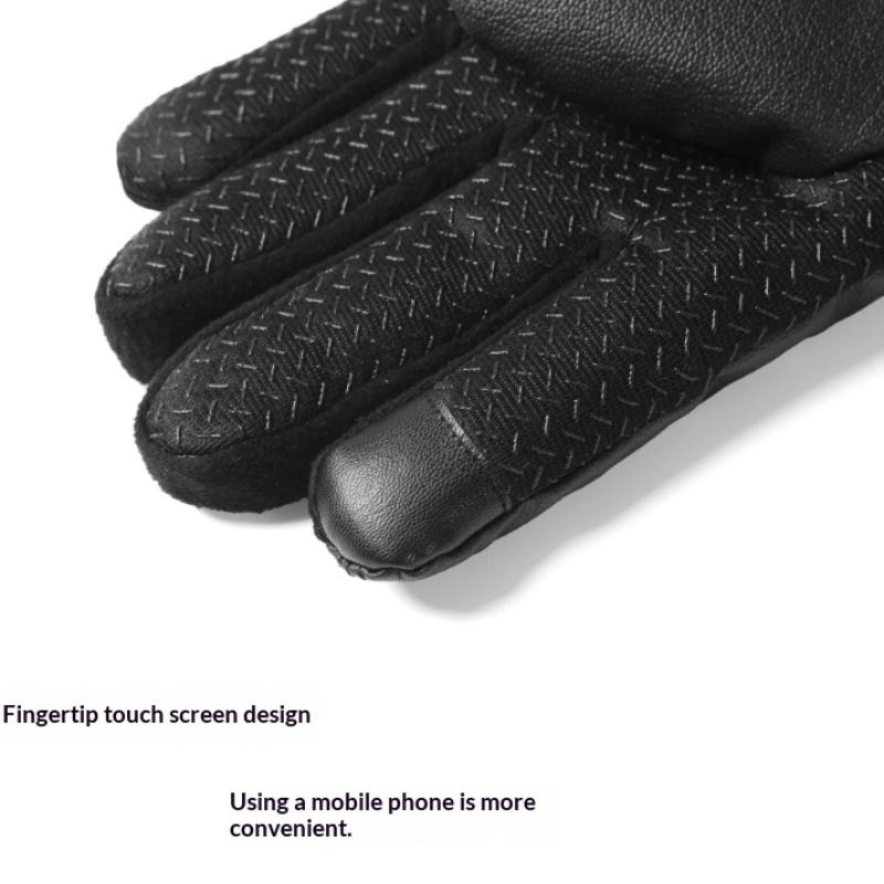 Men'S Winter Glove Thickened Fleece Lined Touchscreen Waterproof Windproof Cold Resistant Motorcycle Riding Outdoor Skiing Glove