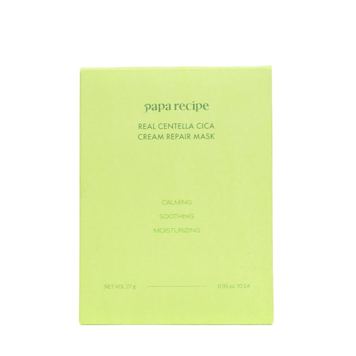 

Papa Recipe Real Centella Cica Cream Repair Mask Intensive Soothing & Barrier Care (10 Sheets)