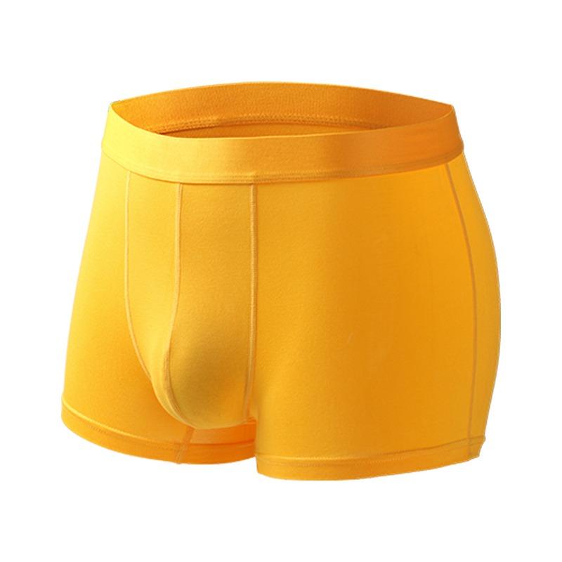 Antibacterial Solid Color Modal Mid Waist Men Boxer Brief Underwear