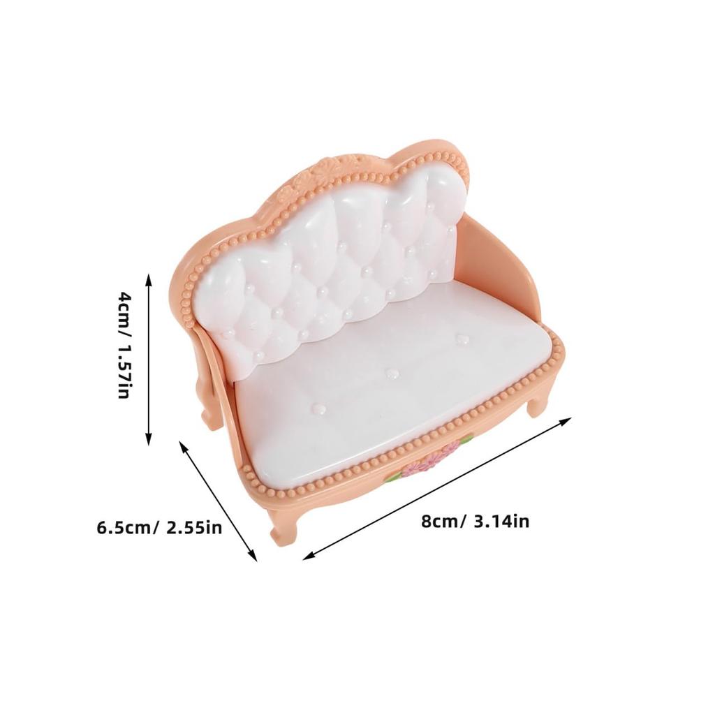 TOBBOMEY Miniaturní nábytek pro domeček pro panenky s realistickou mini postelí a mini doplňky do domu pro hru na malý nábytek, modely pro pohovku, hru, děti,