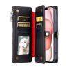 015 Style For iPhone 15 Pro Max Case Zipper Pocket Leather Wallet Phone Cover