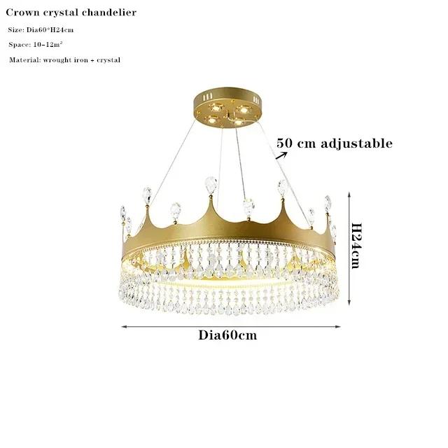Modern Gold LED Pendant Chandelier Lighting for Bedroom Living Room Home Indoor Decoration Lighting Crystal Ceiling Pendant Lamp
