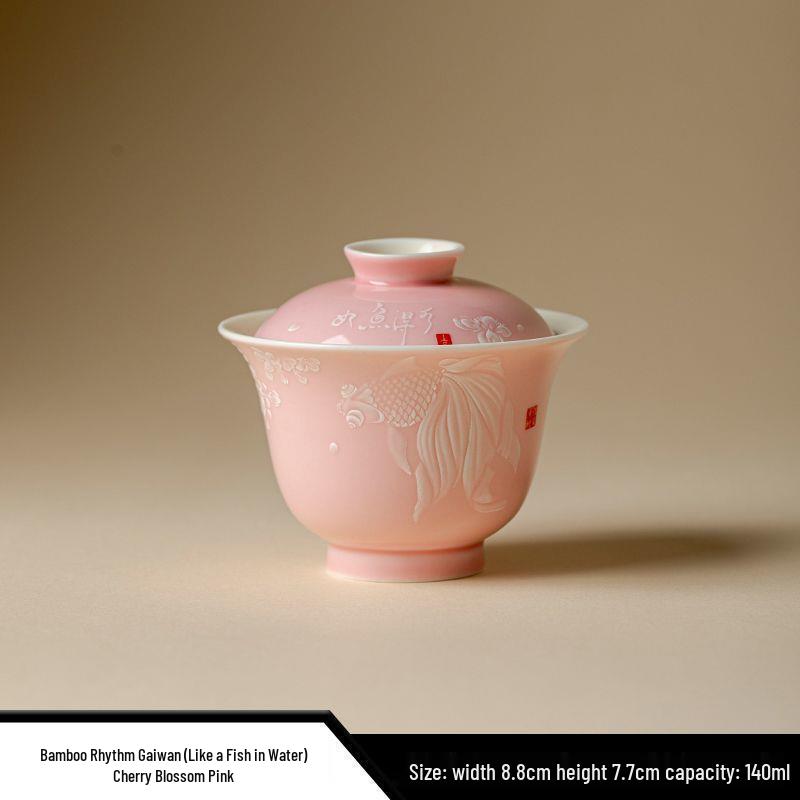 Vibrant Ceramic Gaiwan Tea Set: Two-Piece Kung Fu Tea Bowl for Ladies, Perfect for Fresh, Individual Brewing