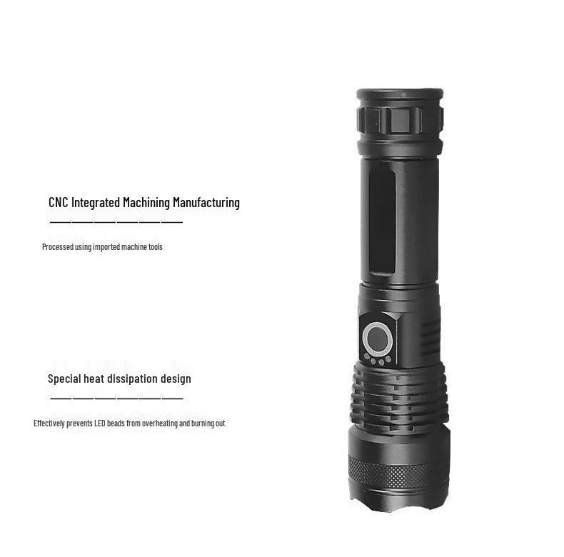 High Brightness P50 Telescopic Zoom Multi-functional Outdoor Emergency Flashlight