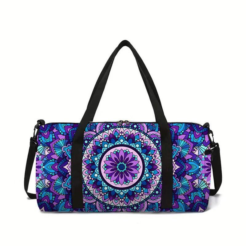 Luxe Dierlijke Etnische Stijl Hond 3D Print Grote Capaciteit Reistassen Vatvormige Crossbody Tas Buitensporttassen Sportschool Yoga Tas