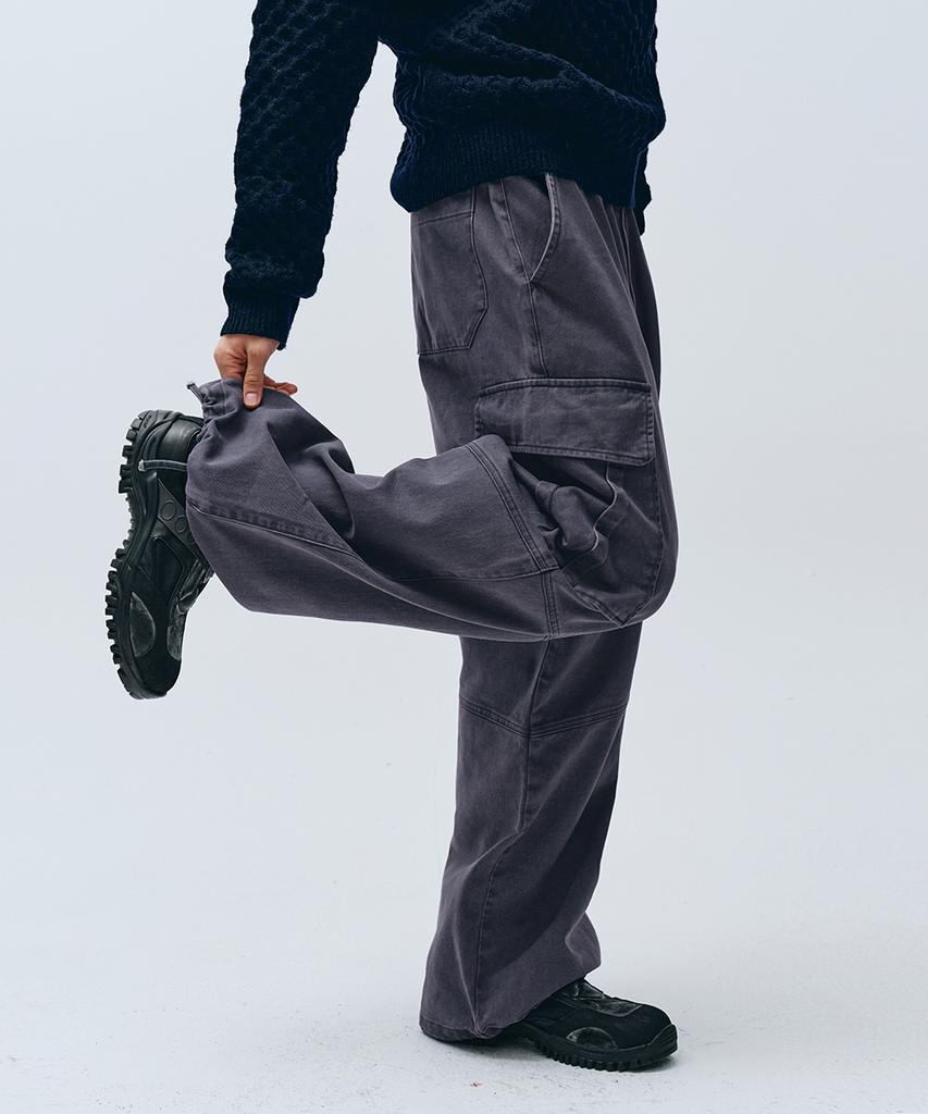 INTEMPOMOOD Nutty Cargo String Pants_Dark Purple