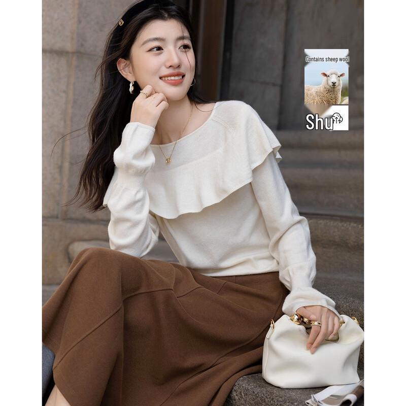 

Demana Women s Elegant Cape Sleeve Knit Sweater L