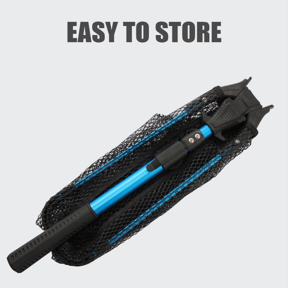 Fishing Net Folding Landing Net Collapsible Fishing Nets with Telescopic Pole Handle Durable Rubber Coating Knot less Mesh