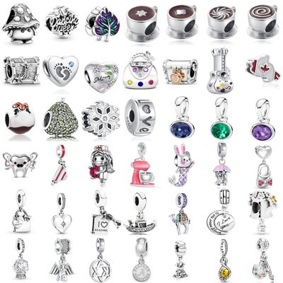 Neuer Kupfer-Pilz Kaffeebecher Einkaufstasche Anhänger Perlen Schmuck Passend für Original Armbänder Exquisiter DIY Geburtstags Schmuck Geschenke