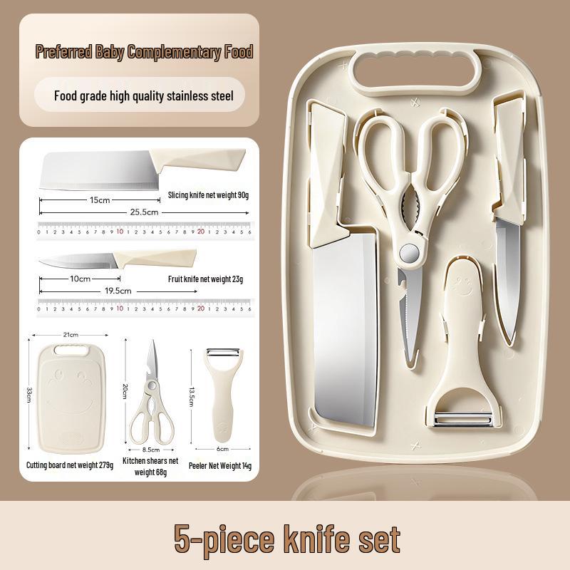 Fruit Knife & Cutting Board Set: Home Kitchen Baby Food Prep & Storage Combo