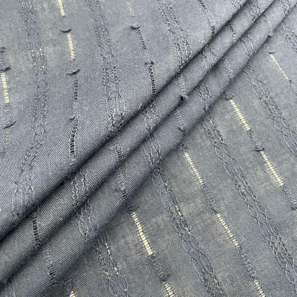 Women's Pure Cotton Jacquard Stripe Dress Fabric - Comfortable, Shuttle-Woven, Color Woven