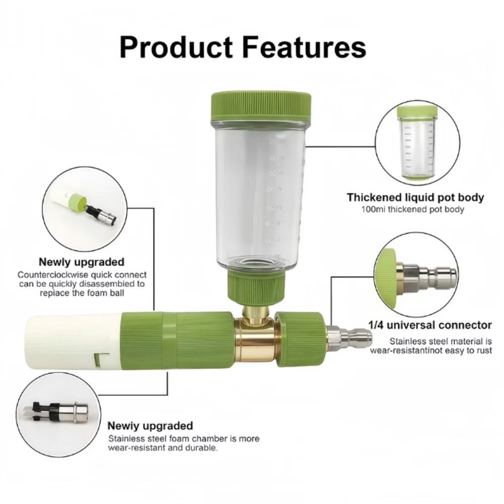 1/4" Quick Connect Handheld Snow Foam Sprayer 100Ml Capacity Car Wash Accessory Car Washing