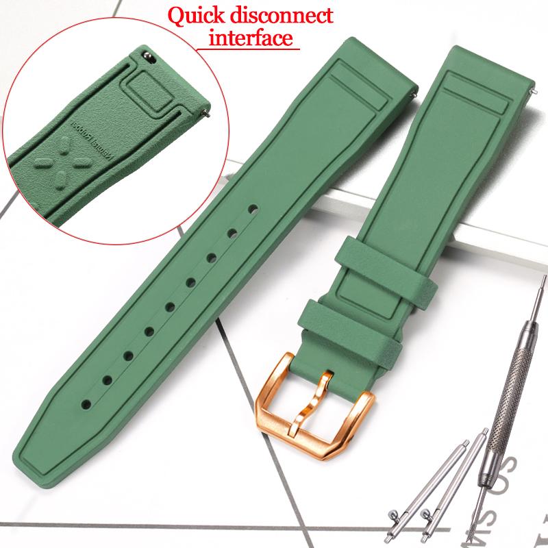 Rubber Silicone Watch Strap for IWC Pilot's Band Quick Release Bracelet Fluororubber Watchband