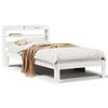 VidaXL Cadre de lit avec tête de lit blanc 90x200cm bois de pin massif, lit, mobilier de chambre, lit en bois, lit simple, 3306783