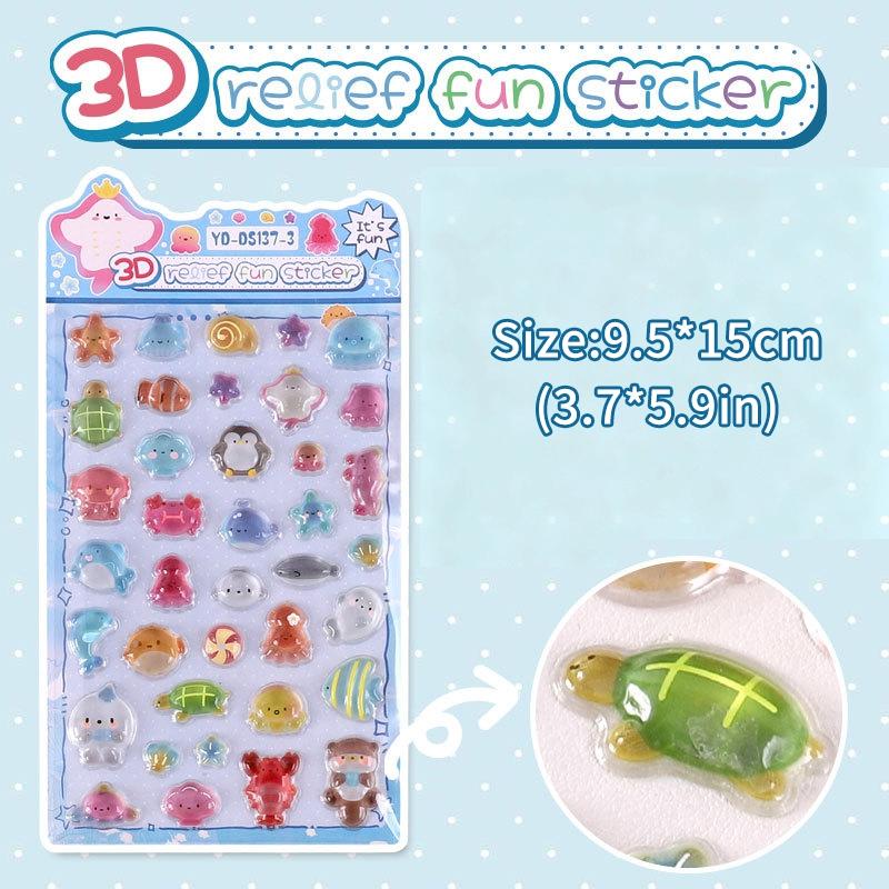 3d Relief Stickers Diy Solid Bonbondrop Phone Case Stickers Cute Animal Handmade Stickers Birthday Gifts Children 3d Stickers