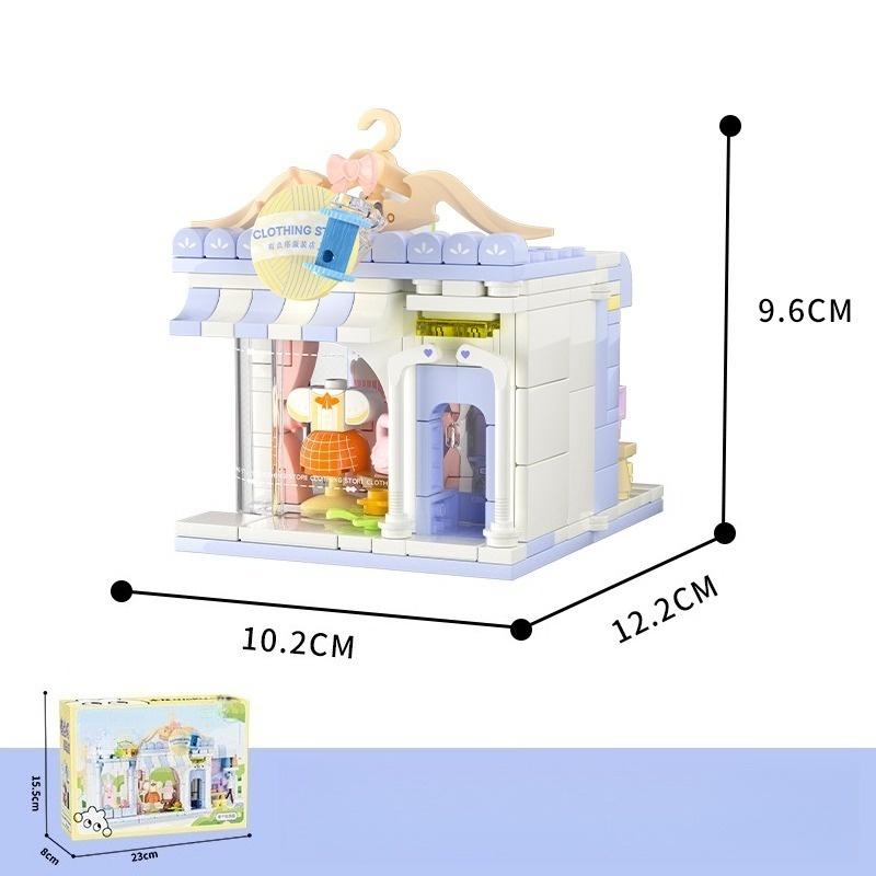 Street View Building Blocks Creative Paradise Children's Educational Assembly Cute Toy Store Handmade Diy Model Ornaments Gifts