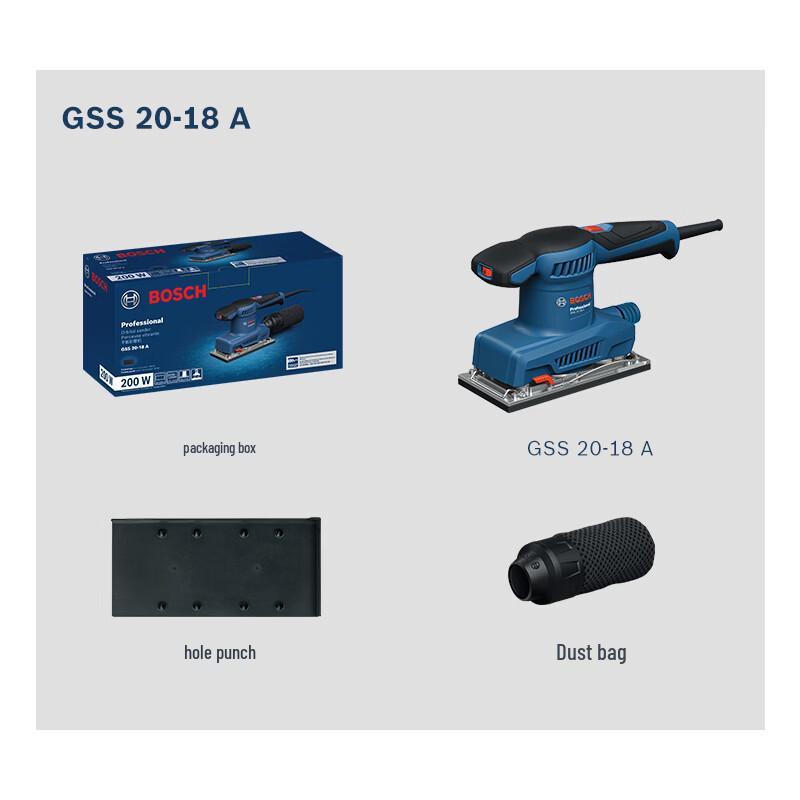 Bosch Professional Orbital Sander GSS20-18A CN plug (adapter included)