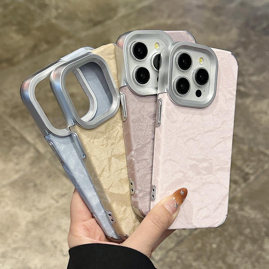 Samt-Schutzhülle „Snow Mountain“ für iPhone 17 Air, 16, 15, 14 Plus, 13, 12, 11 Pro Max – Stoßfeste, matte Lederoptik