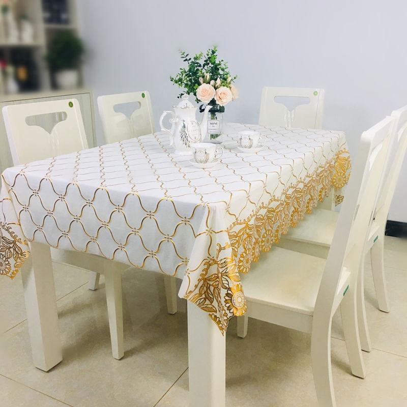 Waterproof, Oil-Proof And Anti-Scalding Coffee Table Tablecloth Leave-In Rectangular Dining Table Cloth Household Living Room Light Luxury