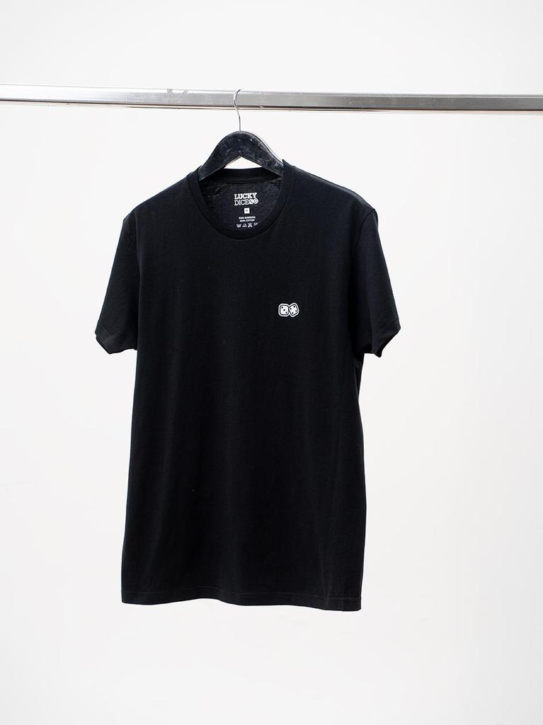 Set of 2 Men's Short Sleeve T-Shirts Black/White Lucky Dice Small Dice M