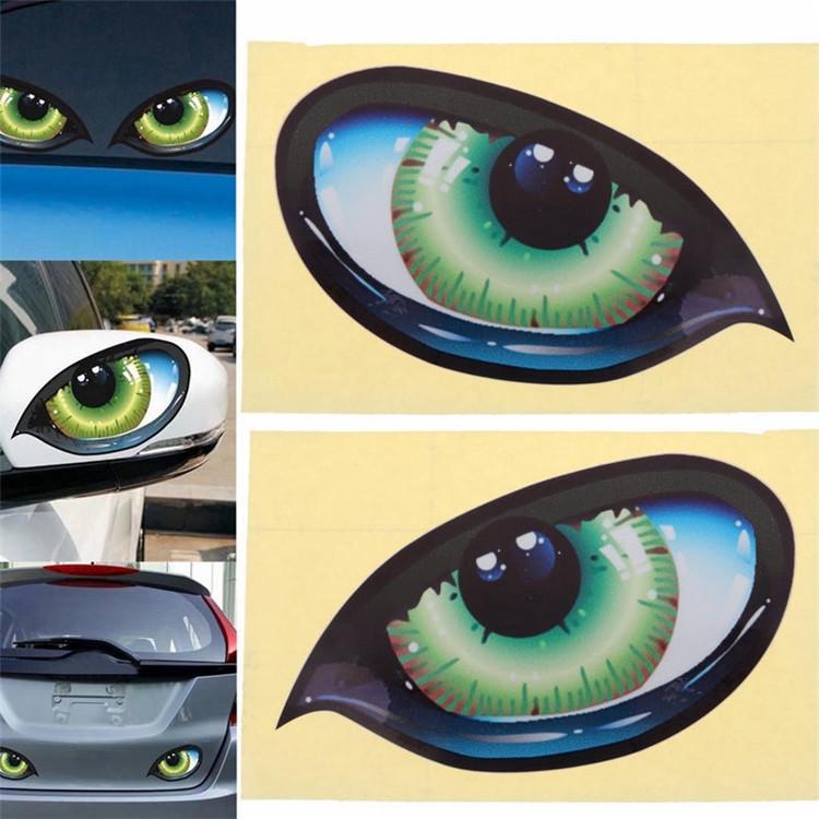 Odblaskowe Naklejki na Samochód z Okiem, Pokrycie na Lusterko Wsteczne 3D Przeciw Zarysowaniom, Naklejki Dekoracyjne na Karoserię