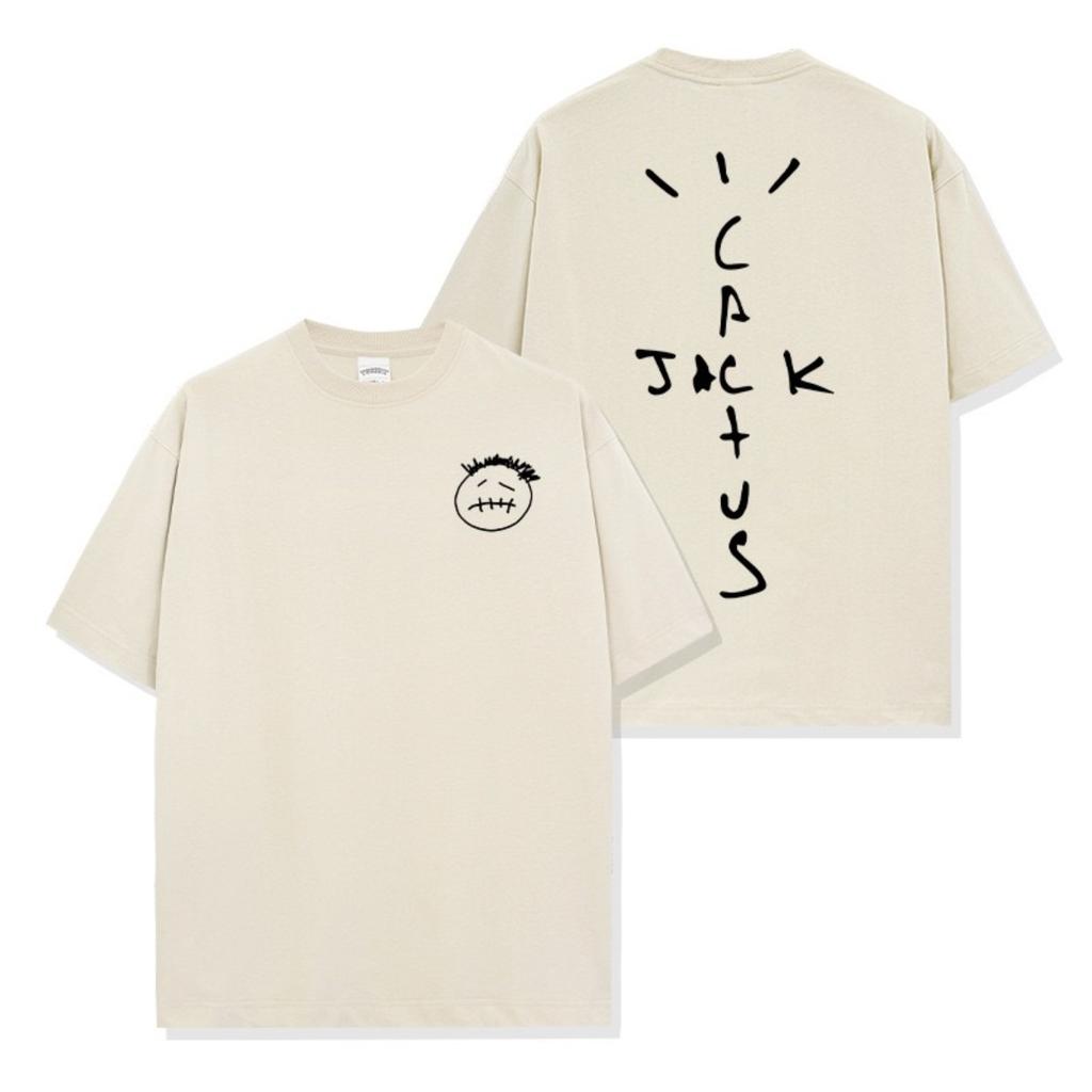FlowStreet 100% Bavlna Oversized Tričko pro Muže Ženy HipHop Prané Trička Cactus Jack Krátký Rukáv Dárkové Vrcholy