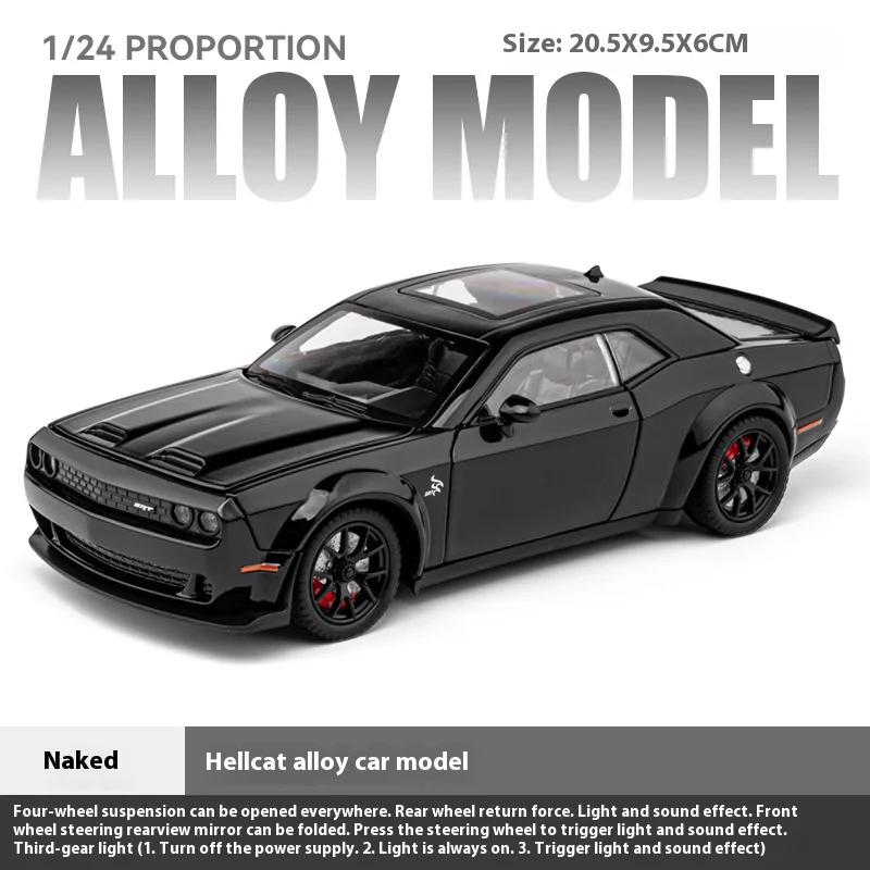 1/24 Dodge Challenger SRT Hellcat Redeye Muscle Alloy Diecast Car Model Computer Desktop DIY High Simulation Collection Ornament