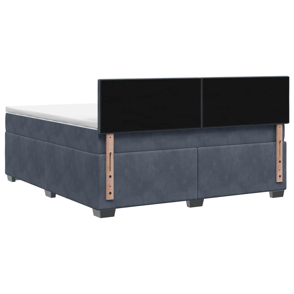 Box Spring Bed with Mattress Dark Gray 140 x 190 cm Velvet