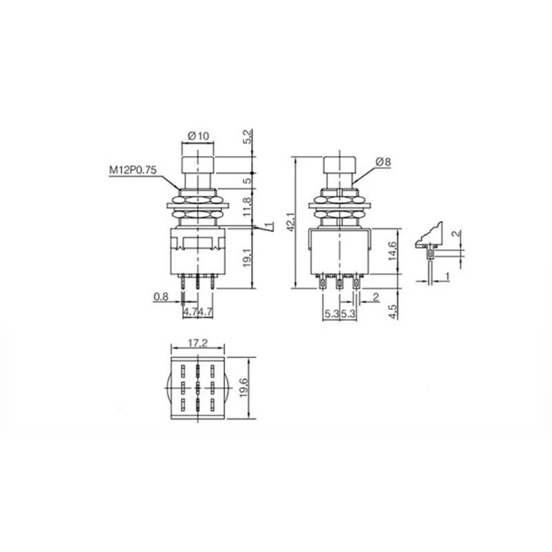 3PDT Guitar Foot Switch - True Bypass Effect Pedal Push Button for DIY Pedalboard, Professional Guitar Stompbox Accessory