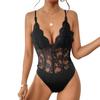 Summer Hot Selling European American Style Sexy Lace Deep V-neck Spaghetti Strap Y2K Babe One-piece Bodysuit