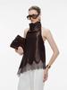 Grenzüberschreitendes Stilvolles Satin-Top mit Neckholder und unregelmäßiger Spitzenverzierung, rückenfrei und ärmellos für Damen