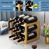 Simple Red Wine Rack Solid Wood Display Stand for Home or Bar Counter