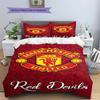 Manchester United F Pattern Bedding,Quilt Set Quilt Cover Pillowcase Home Birthday Gift(1 * duvet cover + 2 * pillowcase, without core)