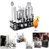 Modern Stainless Steel Cocktail Shaker Set With 25 Piece Bar Tools For Mixology