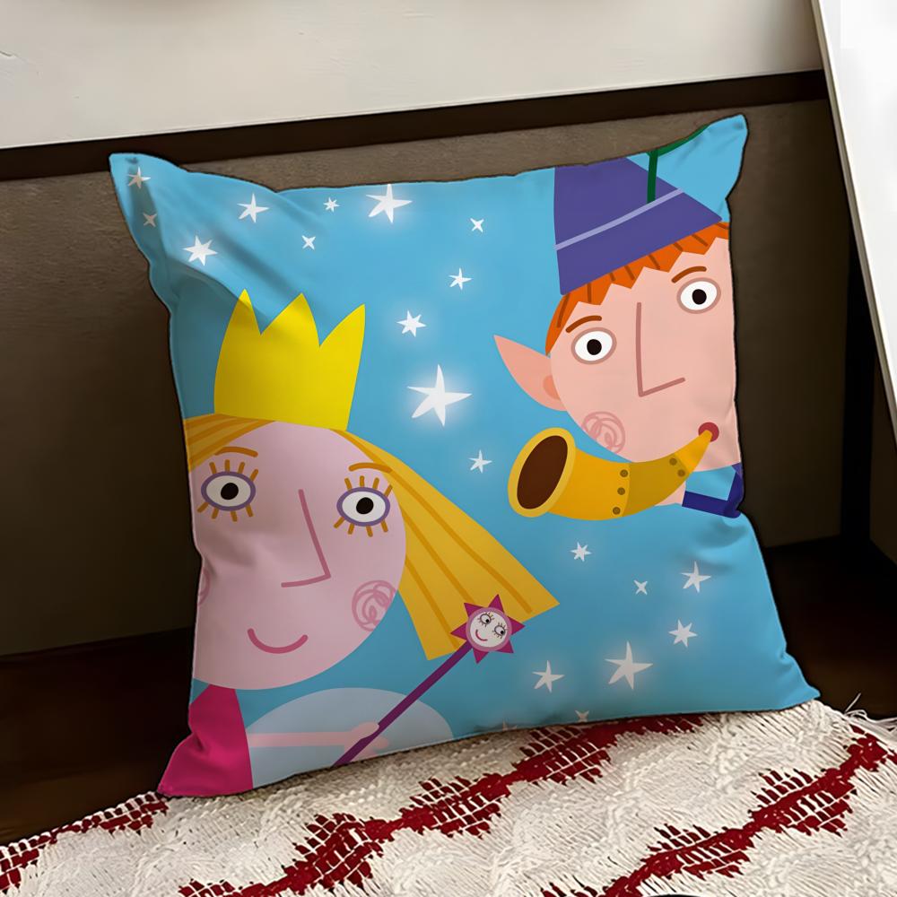 Ben und Holly's kleines Königreich Kissenbezug Wendbar Weich Langlebig Kissenbezug Zuhause Auto Mehrzwecknutzung für täglichen Komfort