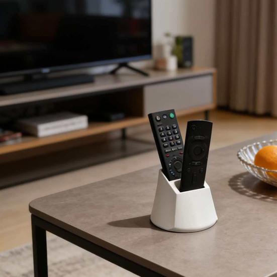 3D Printed Remote Control Holder Creative Desk Organizer for Electronics & Small Items Novelty Decorative Storage Box for Home Office