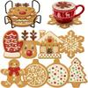 Christmas DIY Diamond Painting Coaster Kit, 8Pcs Acrylic Diamond Art Coasters And Stand Suitable For Holiday Party Decorations And Gift Sets For Ages