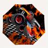 1 Stück Monster Truck, Thema Flammen, Hochwertiger Regenschirm, Automatisches Öffnen und Schließen, Multifunktionaler Regenschirm G0811261