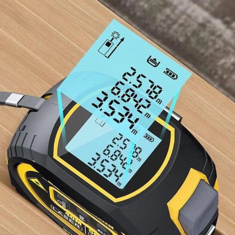 Tape Measure Digital Rangefinder High Precise with Steel Tape for Construction Builders Accurate Indoor and Outdoor Use