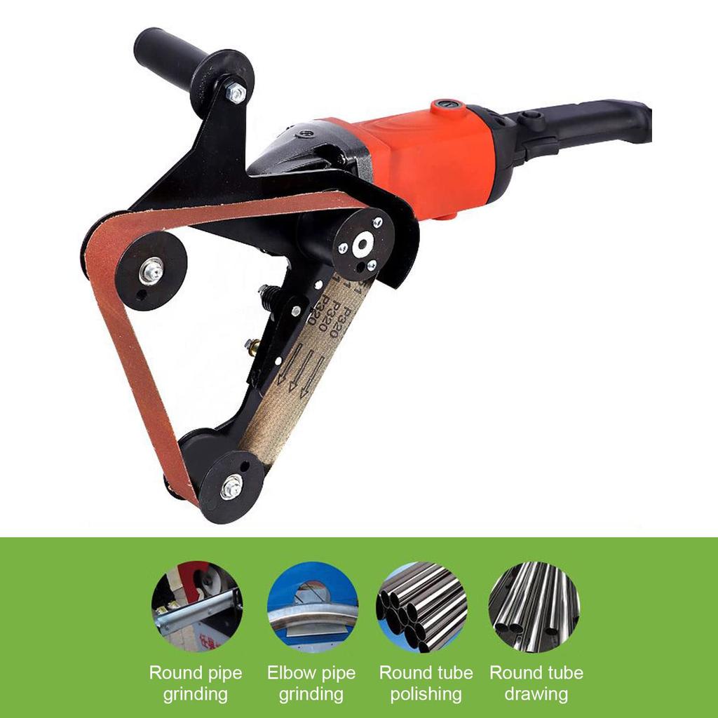 Mini Belt Sander, Pipe Tube Polisher Sander, 20mm or 40mm, Small Angle Grinder Edge Sharpener, with 5 Sanding Belts M10