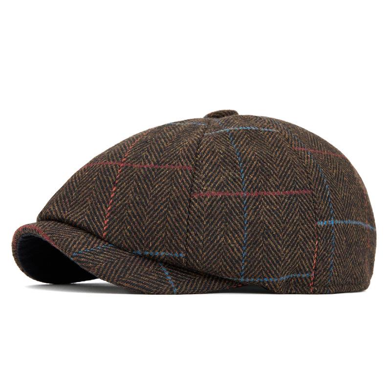Men's Retro Octagonal Wool Felt Beret - Warm Autumn/Winter Painter-style Flat Newsboy Cap