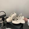 Womens Strappy Platform Sandals Open-toed High-heeled Sandals for Women Designer Square Toe Wedge Sandal Sandalias Mujer