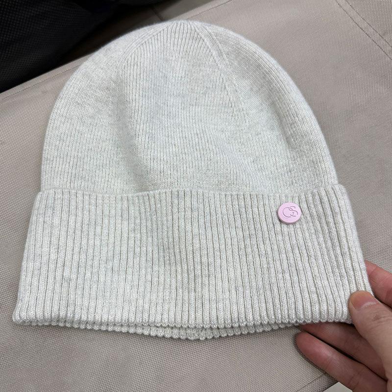 High version rabbit fur knitted wool hat women's autumn and winter thin bag head warm ear protection face small pile cold hat