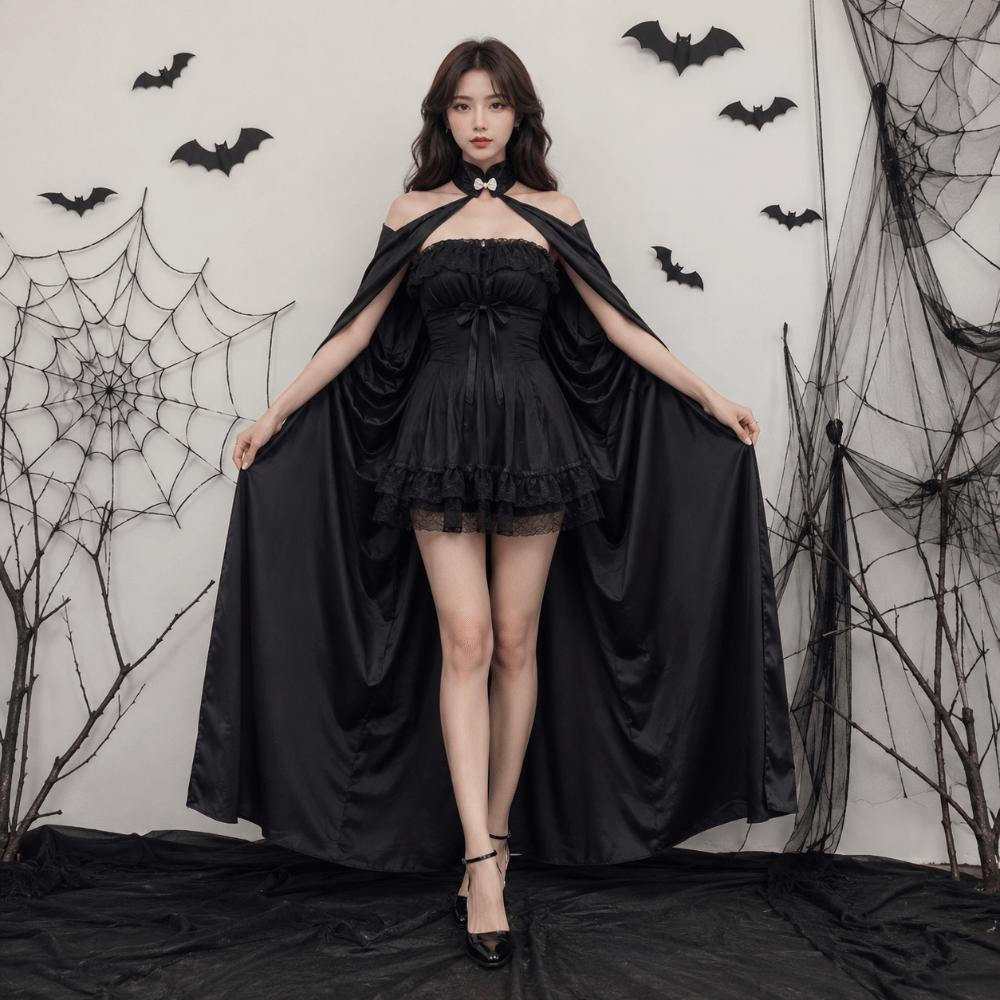 Solid Color Shawl Cape Chiffon Neck Cape Shawl Funny Hallowmas Cloak Party