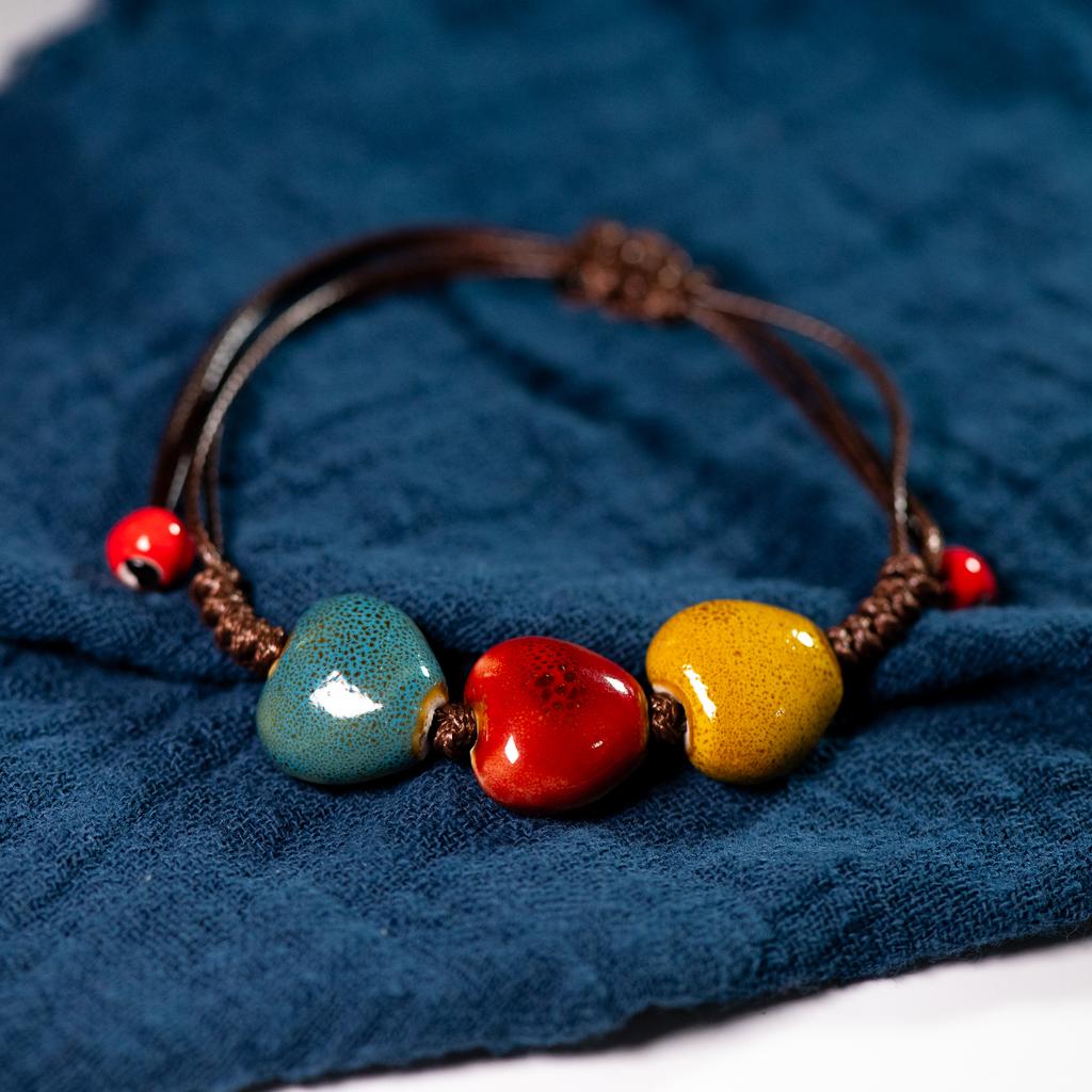 Love stone women's ceramic bracelet Female hand-woven couple small jewelry #5347