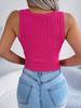 Europäisch-Amerikanischer Stil Sexy Ausgeschnitten Ärmellos Schlank Geschnitten Crop Top Strickware für Damen