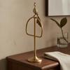 Freestanding Towel Holder PeacockThemed Tabletop Stand Brass