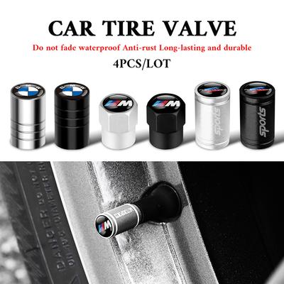 4Pcs Metal Car Wheel Tire Valve Stem Cap Auto Air Stem Cover Accessories For Performance M E46 E90 E60 F30 F10 E36 G20 X2 X5